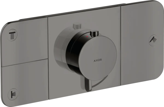Axor One Termostat, med 3 utløp For innbygging, Polert Sort Krom