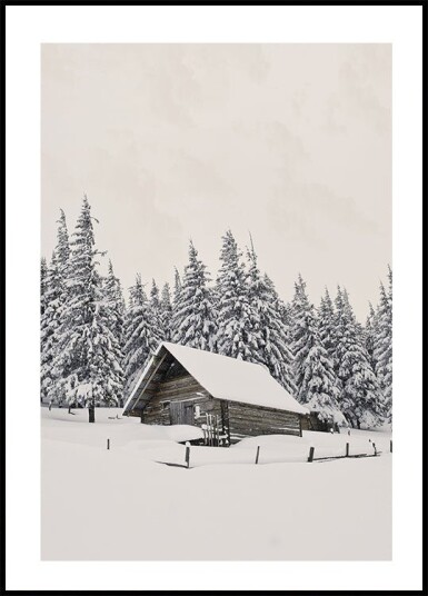 Cabin In Snow Plakat Plakat / 50x70cm