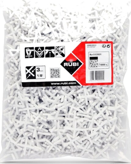 Rubi Flisekryss 3mm 1000 Stk. Rubi Flisekryss 3mm 1000 Stk.