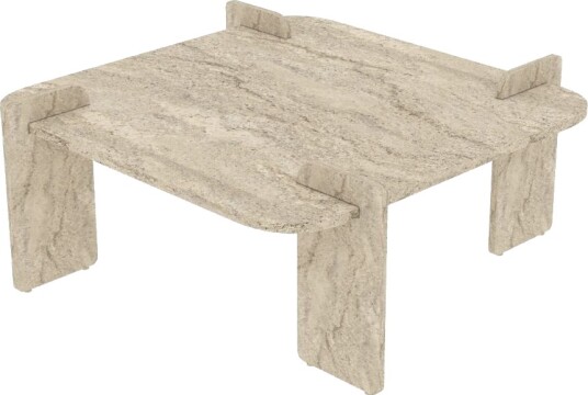 Morricus sofabord 90 cm kvadratisk - Travertin