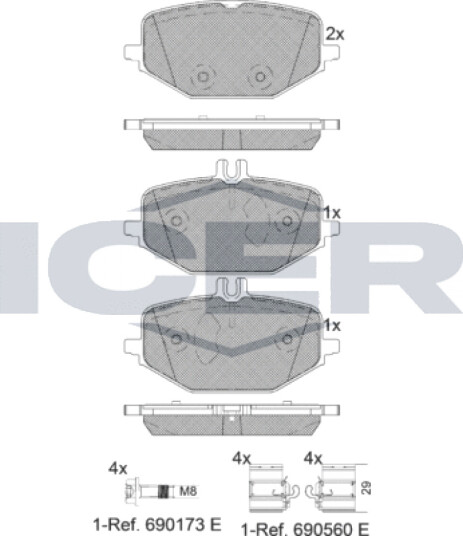 Bremseklosser sett ICER 182371-203
