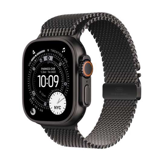 Apple Watch Ultra 3 GPS + Cellular 49mm Black Titanium Case with Black Titanium Milanese Loop   Medium