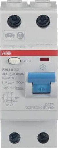 ABB Jordfeilbryter F202 A 2p 25A/30mA ABB - 1662901