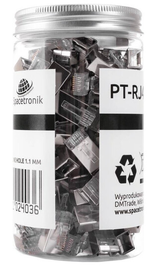 Spacetronik Rj45 Plugg Gjennomgang Cat6 Ftp Pt-Rj456ft-11 100 Stk Spacetronik