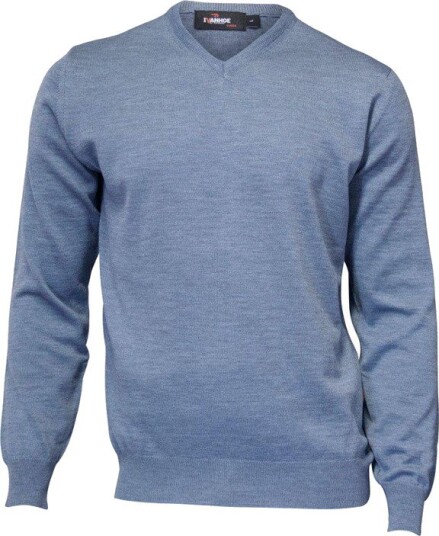 Ivanhoe Merino V Neck Blå Golfgenser herre Blå (Denim 071) Small
