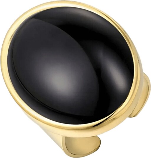Bud To Rose Retro Big Ring Black/Gold   Gold   ONE SIZE