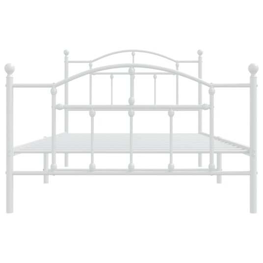 vidaXL Sengeramme i metall med hode- og fotgavl hvit 107x203 cm