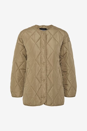 Pieces Jakke pcStella Quilted Jacket Beige Pieces Jakke pcStella Quilted Jacket Beige