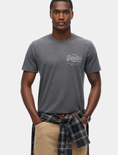Superdry Classic Vl Heritage Chest Tee - Grey - S