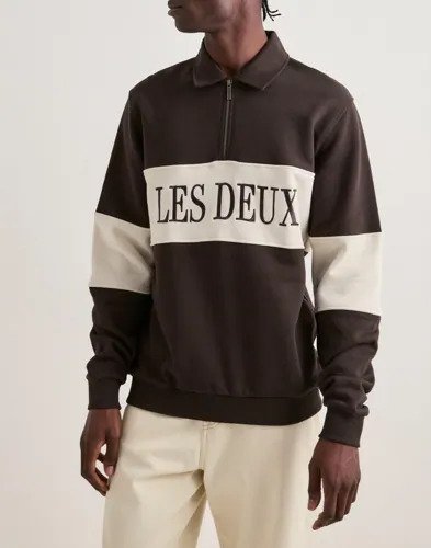 Les Deux Zipper Rugby Sweatshirt Gensere med glidelås Brun