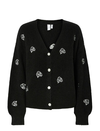 YAS Yasfleur Ls Knit Cardigan S. Noos - Black - M YAS Yasfleur Ls Knit Cardigan S. Noos - Black - M