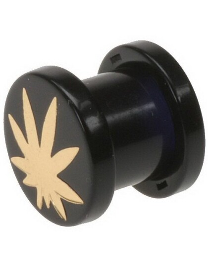 Utgått Flat Plugg Pot 8 mm Svart Piercing Plugg
