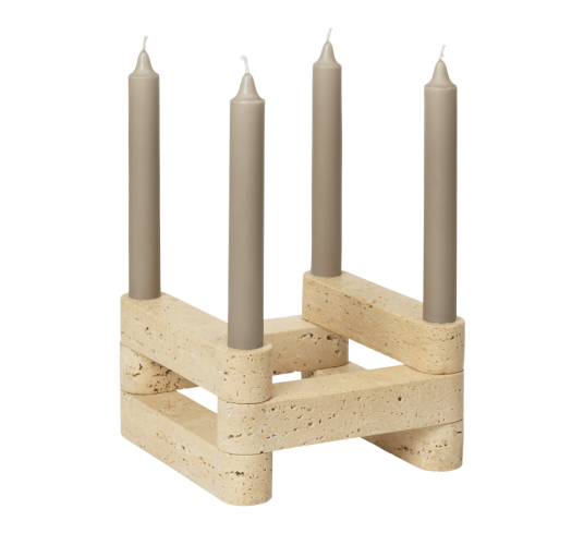 Ferm Living Newel Lysestake i Travertin - Modulsett 6 Deler