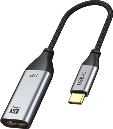 Kabeltidsadapter Usb-C (M) - Displayport (F), 4K/60Hz, Med Gullbelagte Kontakter