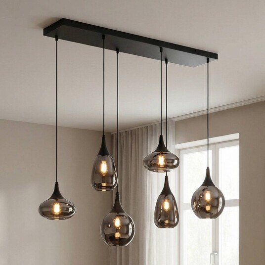 Trio Pendellampe Trio Lumina 6 X E14 Maks 40W Svart 93,8 X 24,5 X H150 Cm Trio Pendellampe Trio Lumina 6 X E14 Maks 40W Svart 93,8 X 24,5 X H150 Cm