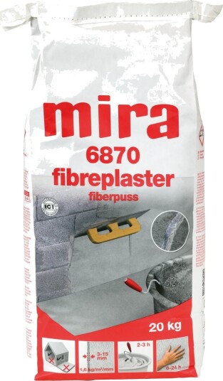 Mira 6870 Hvit Fibreplaster Fiberpuss 20kg
