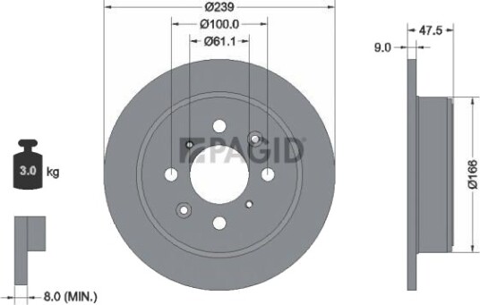 PAGID 51122NC Bremseskive