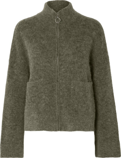 Selected Femme Sia Ras Long Sleeve Knit Zipper Cardigan Grønn XL Selected Femme Sia Ras Long Sleeve Knit Zipper Cardigan Grønn XL