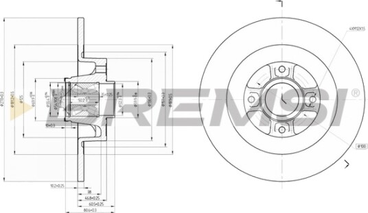 Bremseskive BREMSI CD7570S Bremseskive BREMSI CD7570S