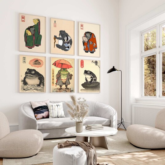 Namly Design Plakat Frosk Kunstverk Sett med 6 POSTERJFBGTO