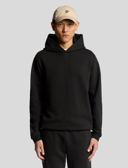 Lyle & Scott Logo Brushback Pullover Hoodie - Black - XS Lyle & Scott Logo Brushback Pullover Hoodie - Black - XS