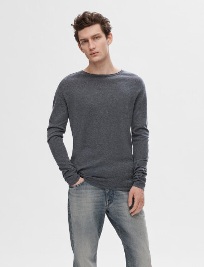 Selected Slhrome Ls Knit Crew Neck Noos - Black - S Selected Slhrome Ls Knit Crew Neck Noos - Black - S