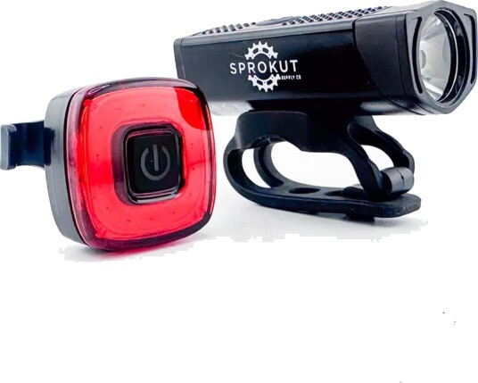 Sprokut 350S Led Sykkellykt-Sett, 350 Lm + 10 Lm