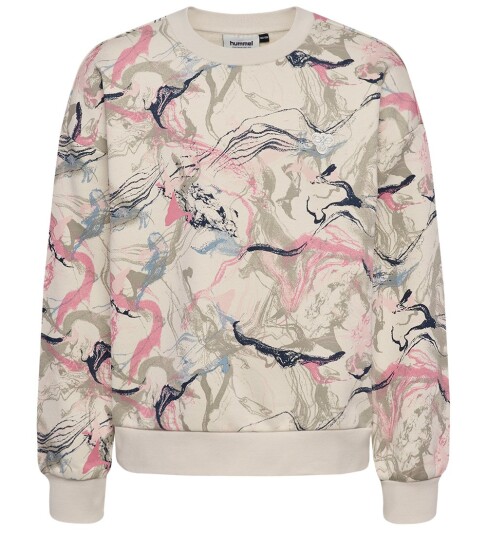Hummel Hmljr Loose Aop Sweatshirt Cream 122/128 Hummel Hmljr Loose Aop Sweatshirt Cream 122/128
