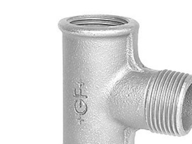 Tee Galvaniseret Muffe/Nippel/Muffe 1/2