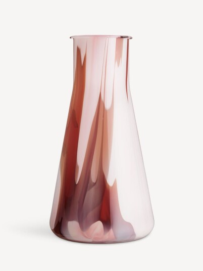 Kosta Boda Lab erlenmeyer vase 30,5 cm Rød hvit rosa