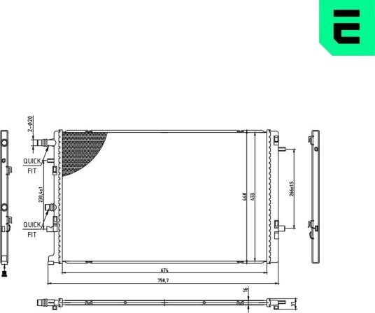 ERA 673590 Radiator motorkjøling