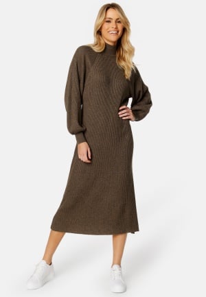 SELECTED FEMME Nappy LS Knit Dress Morel Detail:MELANGE M