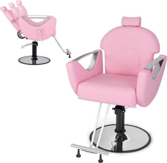 Justerbar salongstol – rosa 360 graders svingbar tilbakelent