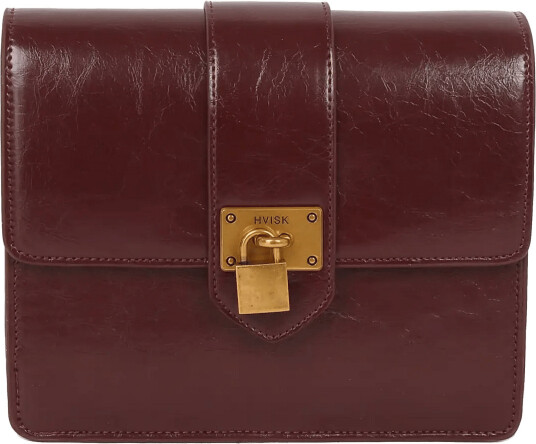 HVISK Cayman Raw Structure Padlock Burgundy ONE SIZE HVISK Cayman Raw Structure Padlock Burgundy ONE SIZE