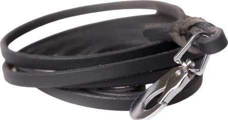 Active Canis Leather Leash Pcp Hook 12 X 180 Black