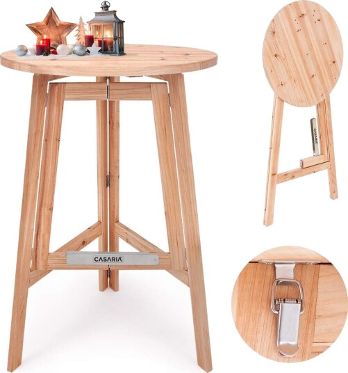 Sammenleggbart barbord i heltre – 111x80cm rund topp Sammenleggbart barbord i heltre – 111x80cm rund topp