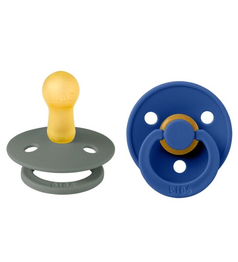 BIBS Colour Smokker 2 pack Str. 2 Rund Furu/Kornblomst BIBS OneSize Smokk Blå Grønn