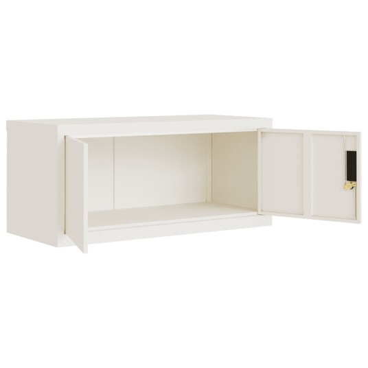vidaXL Arkivskap hvit 90x40x110 cm stål