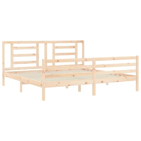 vidaXL Sengeramme med hodegavl 200x200 cm heltre