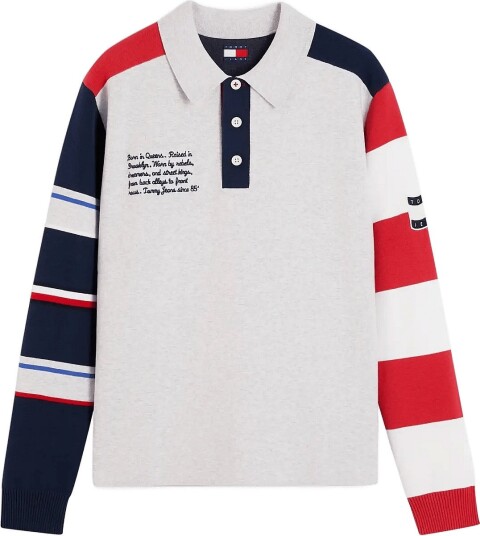 Tommy Jeans Tjm Reg Tommy Knitted Rugby Ext Grey M
