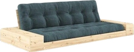 Karup Design Base Sovesofa Med Sideboks Klarlakkert Furu/513 Lyseblå