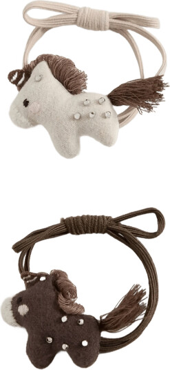 Mango Pack Of 2 Hair Bobbles Beige ONE SIZE