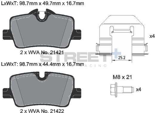 PAGID Racing T8266SP2001 Bremseklosser PAGID Racing T8266SP2001 Bremseklosser