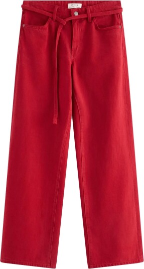 Lindex Wide Peggy Trousers DARK DUSTY RED 38