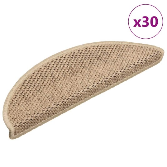  Selvklebende trappematter sisal 30 stk 56x17x3 cm sand 8721288459862