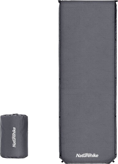 Naturehike D03 selvoppblåsende liggeunderlag, 200 x 63 cm, 5 cm tykkelse grå