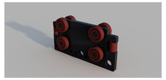 KAGU Flexrail Master Runner Sort / Rød Fire-Hjuls Runner Walk-Along