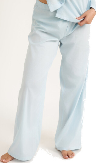 Organic Basics Core Sleep Poplin Pants   Blue   L
