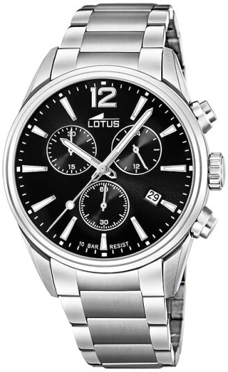 Lotus Herreklokke 18690/3 Chrono Sort/Stål Ø42 mm
