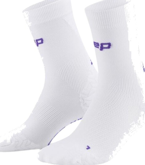 CEP Core Run Ultralight Socks, Mid Cut, 4.0 - White - IV